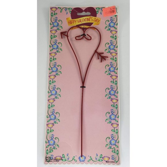 Vintage Happy Valentine's Day Decoration Planter Stake NOS West Coast Liquidator - Picture 1 of 4